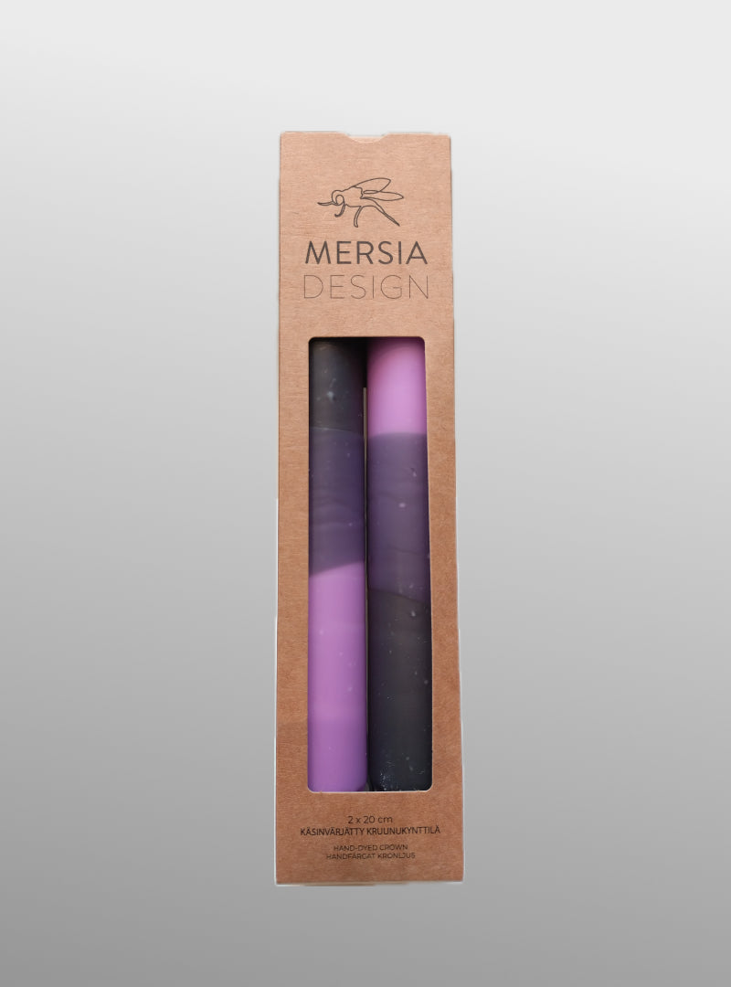 set of 2 candles - purple and light purple - Mersia Design