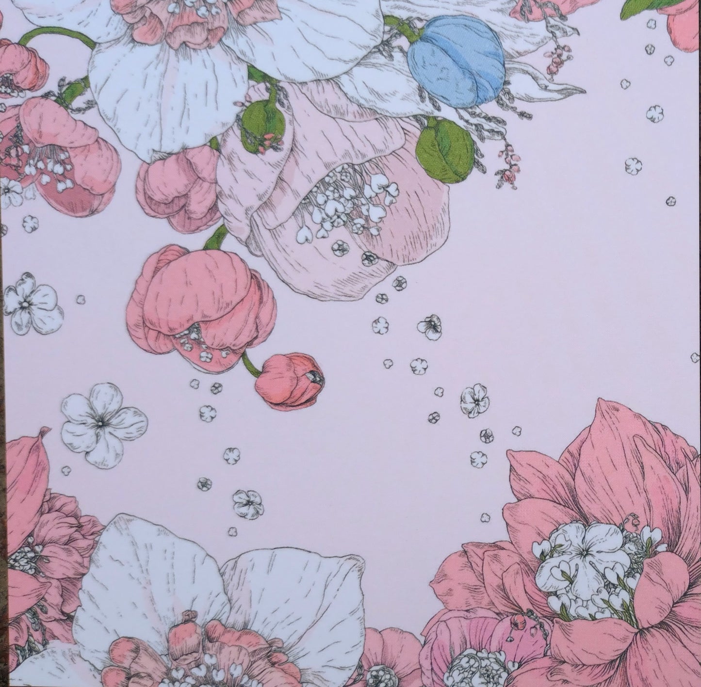 Card - light and dark pink flowers with pink background
